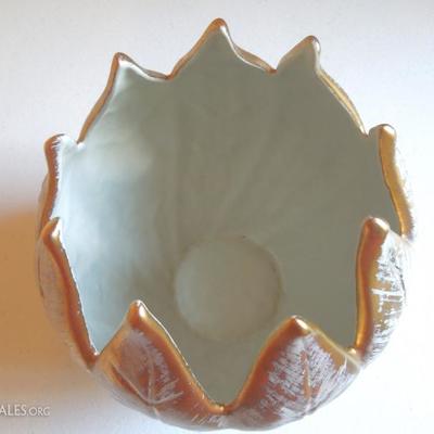 Vintage Royal Haeger Gold Rim Vase