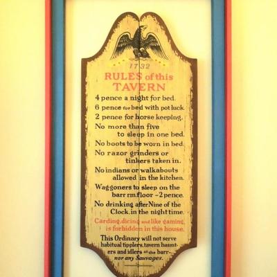 Custom Framed Replica Tavern Sign