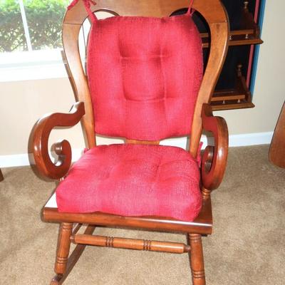Vintage Maple Rocker with Cushions