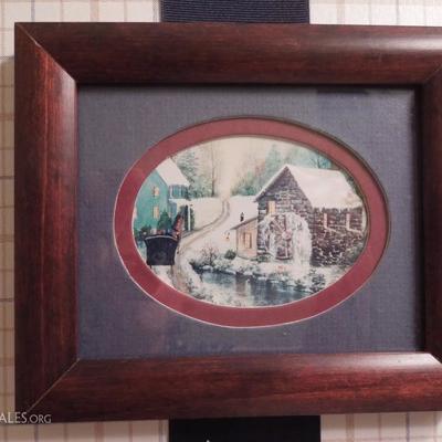 Ribbon Hung Framed Miniature Prints 