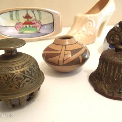 Plastic Shoe Box of Miniature Glass, China and Brass