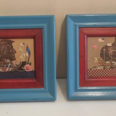 Pair of Small Framed Early American Prints
