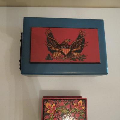 2 Decorative Wooden Boxes