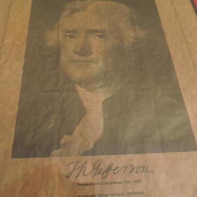 Two Framed Presidential Prints on Parchment