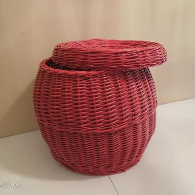 Large Red Wicker Basket