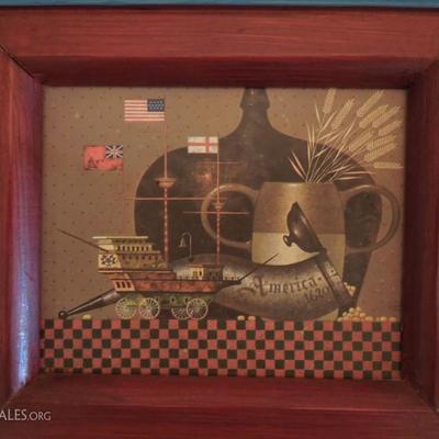 Pair of Small Framed Early American Prints