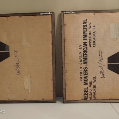 Two Framed Presidential Prints on Parchment