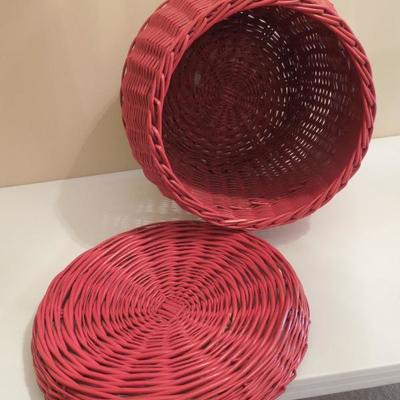 Large Red Wicker Basket