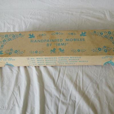 Vintage Wood Circus Crib Mobile in Original Box