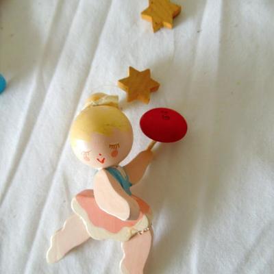 Vintage Wood Circus Crib Mobile in Original Box
