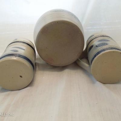3 pieces Painted Stoneware
