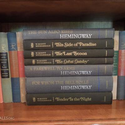 Collection of 24 Vintage Hardback Classics and Brass Bookends