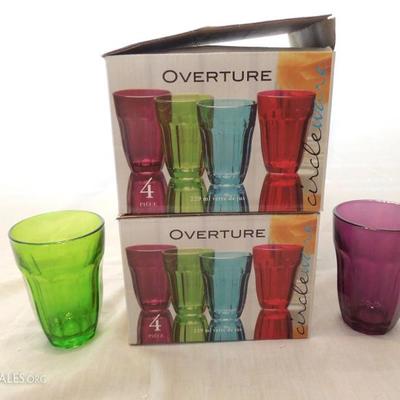 8 Overture Colored 8 oz. Juice Glasses in Box
