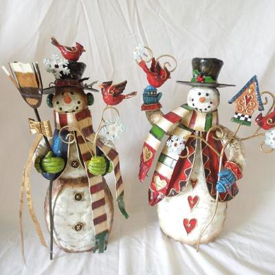 2 Decorative Santas and 2 Snowmen