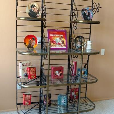 ●4-Tiered Metal Etagere/Baker's Rack with glass shelves
