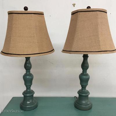 Cape Cod Blue Table Lamps, pair