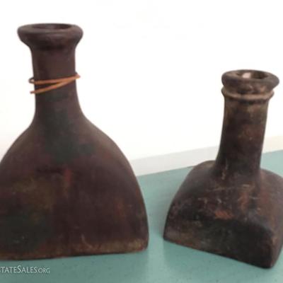 Rustic Primitive Bottles, Jugs Mexican Pottery
