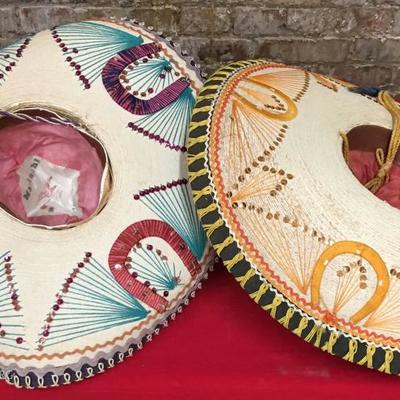 Pair of Authentic Mexican Sombreros Mariachi 