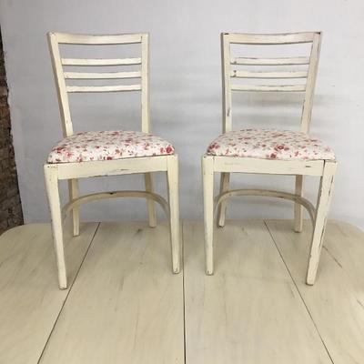 Shabby Chic White Table 6 Chairs Country Style 