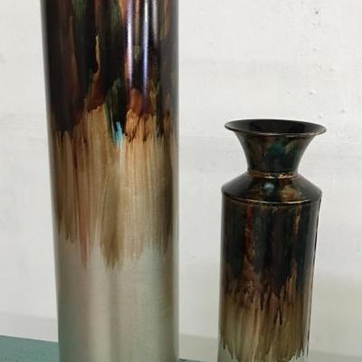 Metal Tall Vases, Rustic Style