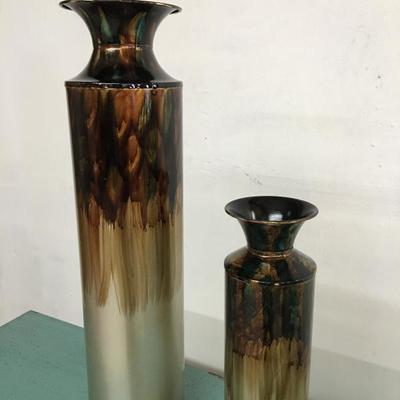 Metal Tall Vases, Rustic Style