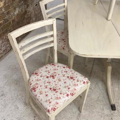 Shabby Chic White Table 6 Chairs Country Style 