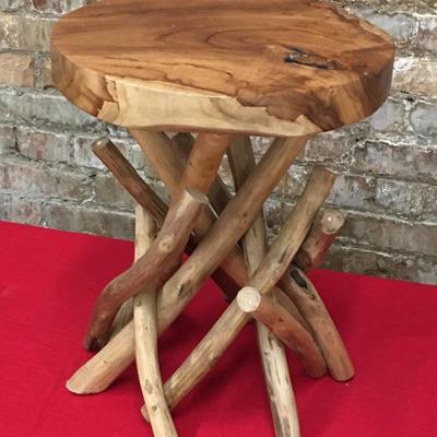 Tree Branch Artisan Wood Stool, Foot Rest Hand Made. 