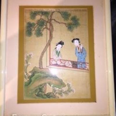 Framed Japanese Artwork on Silk