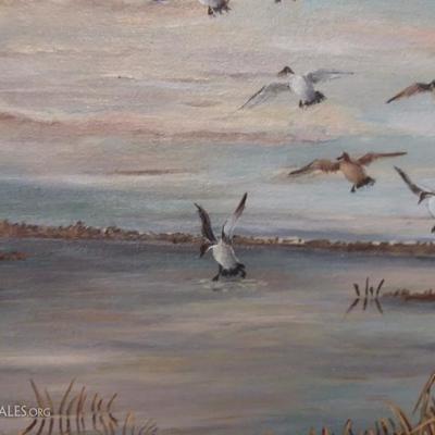 At Sunset Original Oil Painting Posch Paul Known Artist 