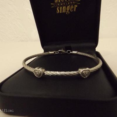 Diamond Heart Twin Bracelet 