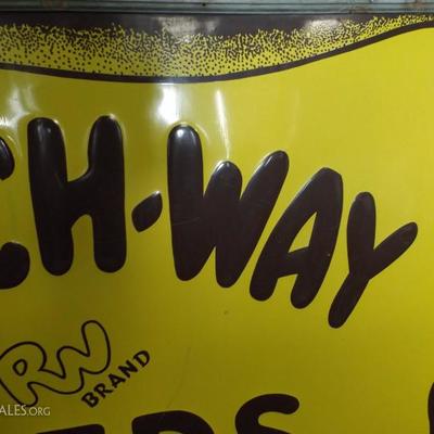 Ranch Way Feeds Sign Large Vintage Metal Sign