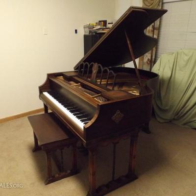 Piano New York Baby Grand Brewster 1800s 