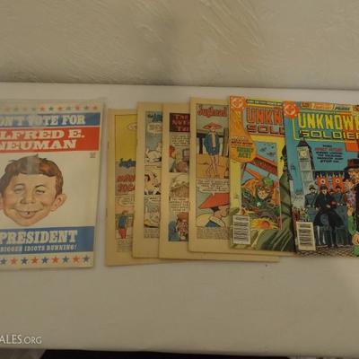 lot 102 Comic's includes Mad, Unknown Soldier, and Archie
