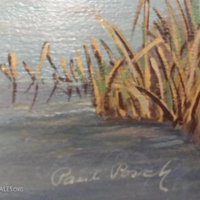 At Sunset Original Oil Painting Posch Paul Known Artist 