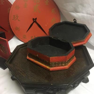 Lot 48 - Red, Black and Gold Oriental 