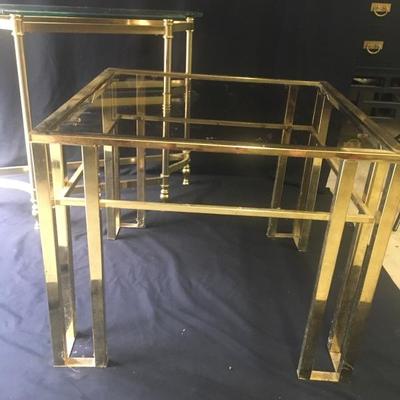 Lot 108 Brass and Glass Tables 