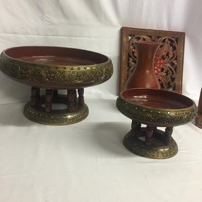 Lot 40 - Decorative Red Painted Wood 
