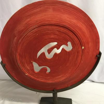 Lot 69 - Red Plate and Stand
