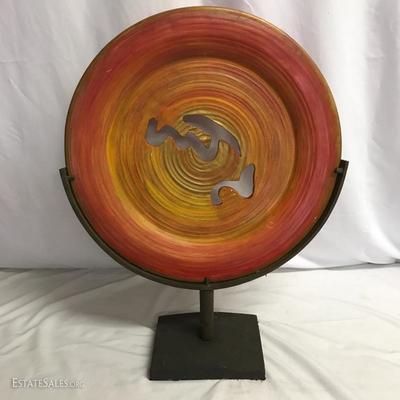 Lot 69 - Red Plate and Stand