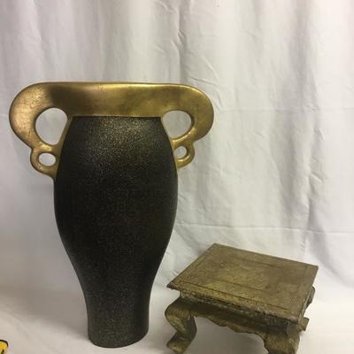 Lot 30 - Large Vase and Stool 