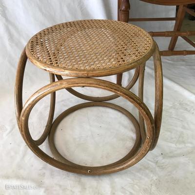 Lot 118 - Cane Chair and Stool