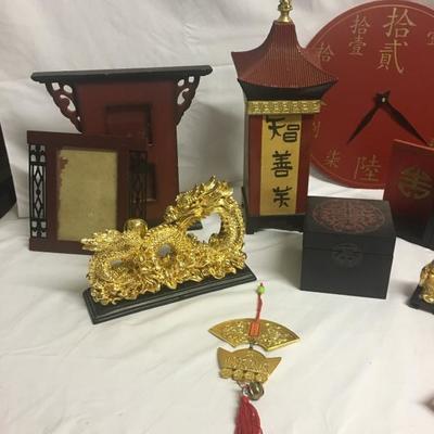 Lot 48 - Red, Black and Gold Oriental 