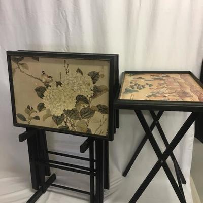 Lot 31 - 4 TV Trays and Stand