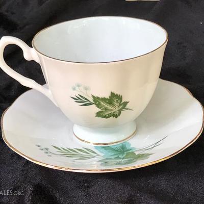 Lot of 5 Vintage Bone China Teacups and Matching Saucers