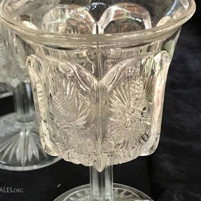 Vintage Lead Crystal Wine Glasses - Set of 6