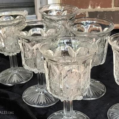 Vintage Lead Crystal Wine Glasses - Set of 6