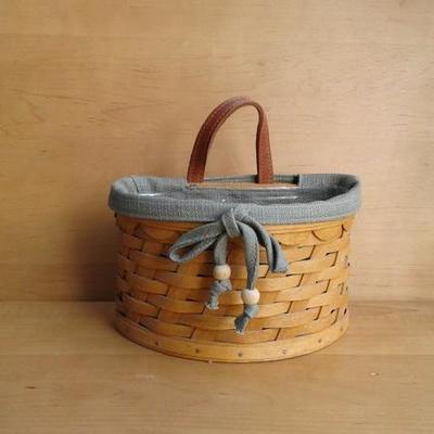 Longaberger Small Scalloped Pocket Basket w/Liner and Protector
