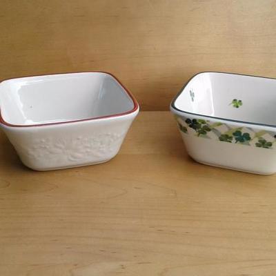 Lot of 2: Longaberger Small Holiday Square Dishes