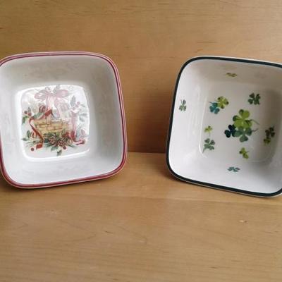 Lot of 2: Longaberger Small Holiday Square Dishes