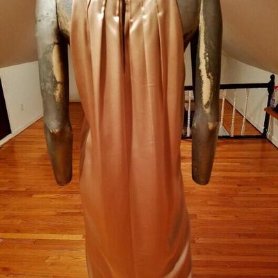 Vtg Jones NY embellished liquid satin wiggle shimmer dress 